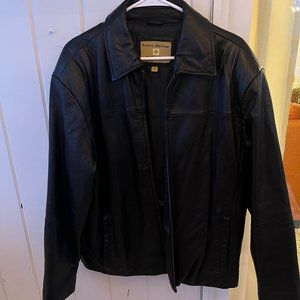 Boston Harbour Black Leather Jacket - Men's Size M